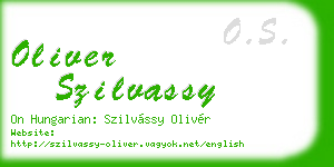 oliver szilvassy business card
