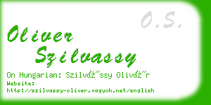 oliver szilvassy business card